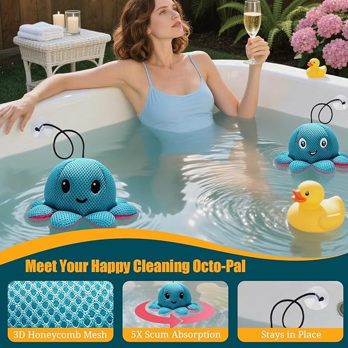Hot Tub Scum Absorber, Reusable Spa Oil Absorbing Sponges with Waterproof Bag, 2PCS