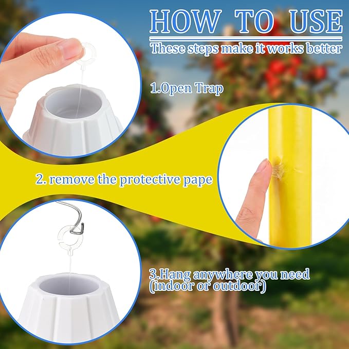 Qualirey 8 Pcs Fly Traps for Indoor Outdoor Hanging Fruit Fly Stick Trap Sticky Mosquito for Home Insect 10 x 2.5 Inches (Bright,Yellow)