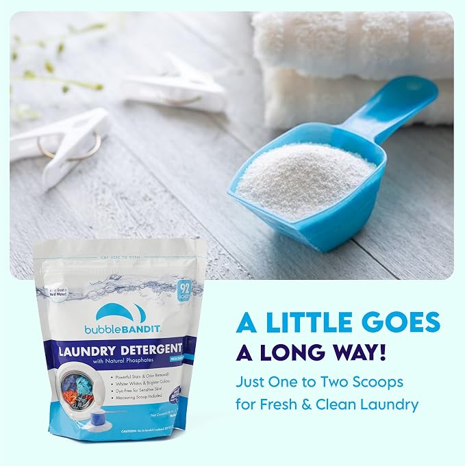 Laundry Detergent Powder with Phosphate - Deep Cleaning Washing Powder Detergent with Fresh Clean Scent, With Scoop for All Machines, Safe for All Fabrics, Greywater & Septic - 46 Ounce - Pack of 1