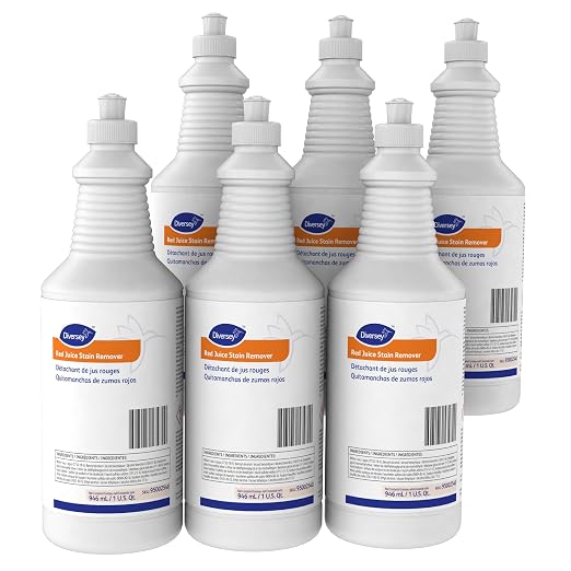 Diversey Red Juice Stain Remover, Carpet Spotter, RTU, 32 oz, 6 Pack | Carpet Stains, Beverage Spills, Grease Stains, Food Residue, Spot Cleaning, Fast Removal, Easy Application