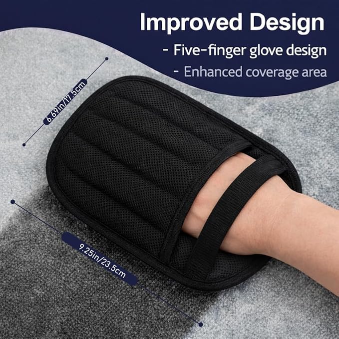 Magic Brush Pet Hair Removal & Mini Pet Hair Remover Tool – Newly Upgraded Reusable Electrostatic Pet Hair Remover Glove for Clothing, Couch, Bed, Carpet & Car Seat (Black)