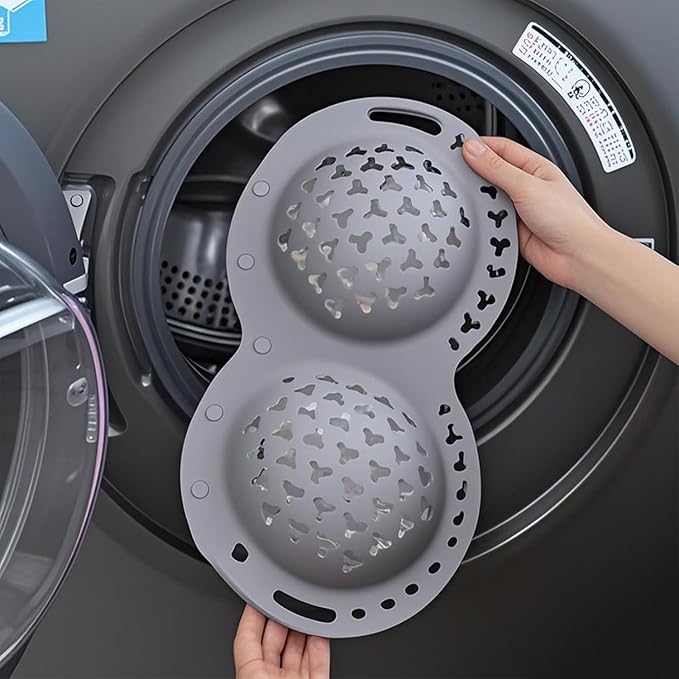 Silicone Bra Washing Bags for Laundry,Delicates Mesh Laundry Bags, Suitable for all Cup Sizes bra,Sports Bras, Swimsuits, Socks & Silk protector,Anti Deformation Lingerie Bag for Machine (grey 2pc)