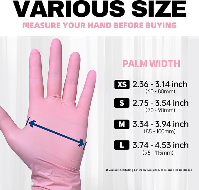 Beastek Nitrile Exam Gloves, 4Mil Disposable Powder-Free Latex-Free Glove for Medical Cooking Clean Esthetician Pink 1000 Pcs