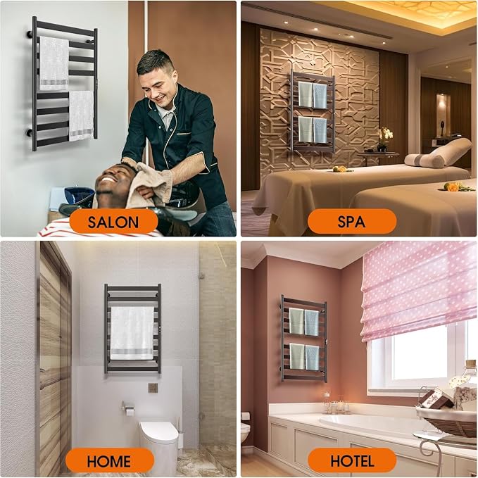 Poloma Paraheeter Towel Warmer, Heated Towel Rack, Towel Warmer Racks for Bathroom, Towel Dryer, Towel Heater, Wall Mounted, Matt Black, CSA Certified.