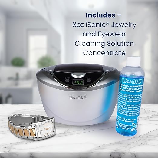 iSonic® Ultrasonic Jewelry Cleaner D2840 with Cleaning Solution Concentrate CSGJ01, 110V