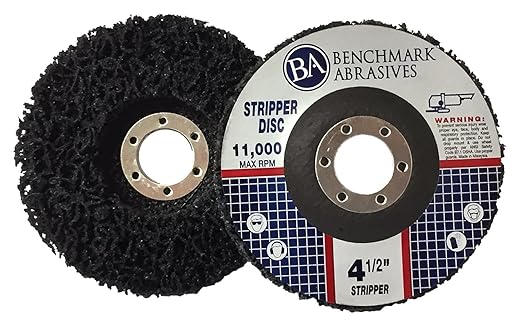 Benchmark Abrasives 4 1/2 Inch Stripping Disc with 7/8" Arbor Angle Grinder Disc Rust Remover for Metal Paint Stripper on Wood, Plastic - Metal Polishing Wheel - Silcone Carbide Strip Disc (10 Pack)