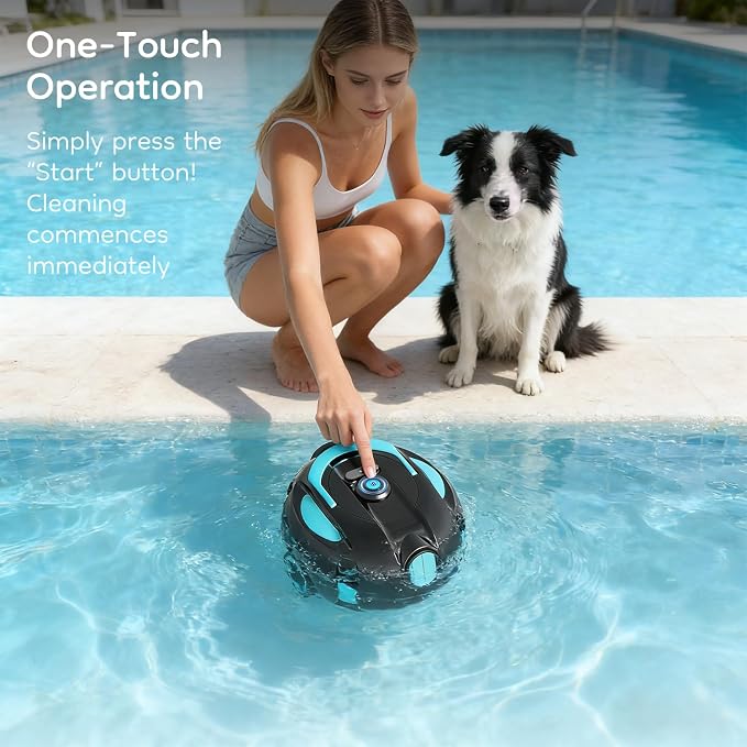 Inground Pool Vacuum Robot, Cordless Automatic Pool Cleaner Robot, Robotic Pool Cleaner for Under-Ground Pool with Self-Parking,120Mins Runtime