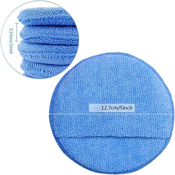 2/5/10Pcs 5-inches Microfiber Wax Applicator Pad Ultra Soft Car Polishing Sponge with Finger Pocket Auto Care Polish Sponge 2026(Grey 5Pcs)