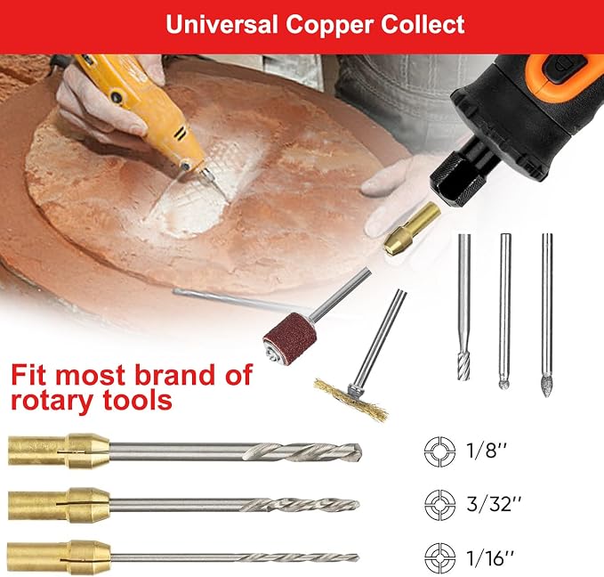 544-Piece Rotary Tool Accessories Kit, Universal Rotary Tool Bits for Easy Drilling, Cutting, Grinding, Sanding, Sharpening, Carving and Polishing, with Carrying Case