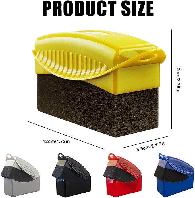 Car Tire Applicator Sponge Set of 2 Supplies Wheel Waxing Pad with Handle Fit for Easy Detailing Ergonomic Designs Reusable Tire Sponge (Black)