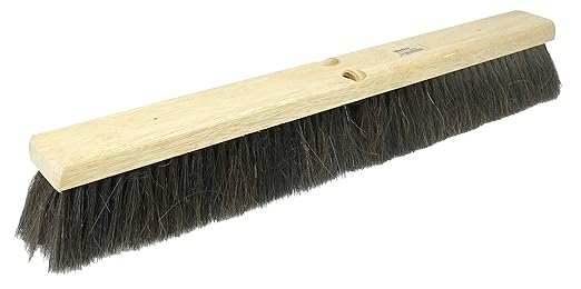 Weiler 42001 18" Block Size, Black Horsehair Fill, Fine Sweep Floor Brush, Natural
