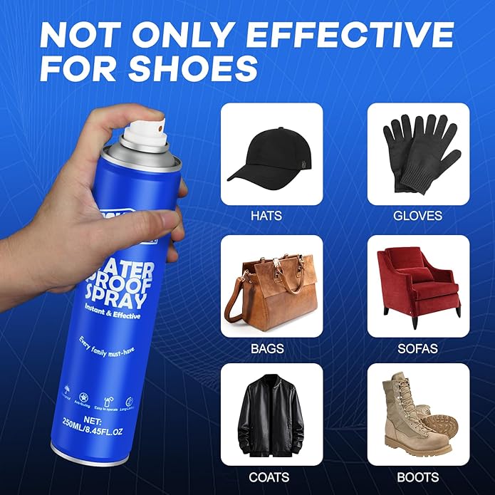 Shoe Protector Spray, Rain & Stain Waterproof Spray 8.45 OZ Nano Protectant for Sneaker, Nubuck, Canvas, Suede Shoes