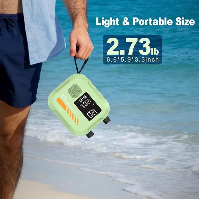 Electric Paddle Board Pump Portable, 22 PSI Rechargeable Electric SUP Air Pump, Intelligent Dual Stage Inflation & Deflation, Auto-Off, for Paddle Boards, Kayak, Kite, Tent