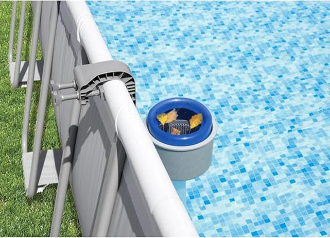 Bestway Flowclear Pool Wall Mounted Automatic Pool Surface Skimmer for Above Ground Pools with 530 Gallon and Above Filter Pumps, White/Blue