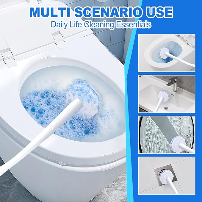 100pcs Disposable Toilet Brush Replacement Head,Bathroom Cleaning,Disposable Bowl Cleaners Compatible with Most Toilet Brushes