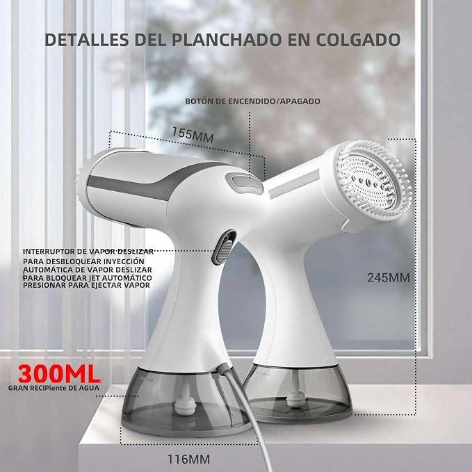 PLANCHA A VAPOR PARA ROPA, FACIL USO Y MANEJO. PORTATIL. EXCELENTE CALIDAD (WHITE)