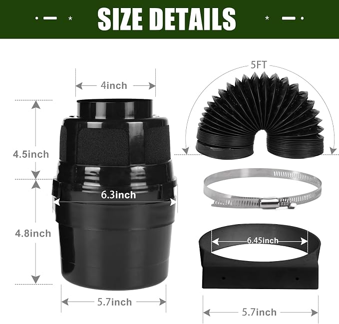 Upgraded Version - VIWINVELA 3 IN 1 Indoor Dryer Vent Kit with Lint Trap Dryer Lint Catcher Water Filter Bucket for Electric Dryer (Black Dryer Vent Bucket with Black Hose)