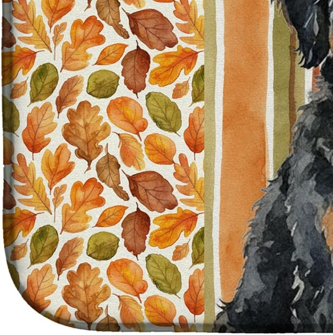 Caroline's Treasures Berndoodle Heirloom Fall Dish Drying Mat Absorbent Dish Drying Mat Pad for Kitchen Counter Dish Drainer Mat for Countertop, 14 x 21", Multicolor