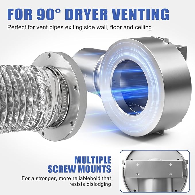 Magnetic Dryer Vent Coupler,Dryer Vent Coupling 90-Degree Elbow,Magnetic Dryer Vent Connector Kit Strong Magnetic Self-connection