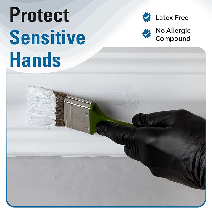 SWIFTLITE Disposable Nitrile Gloves Black, Food Safe Rubber Gloves Latex-Free Powder-Free for Cooking Food Prep Kitchen Clean