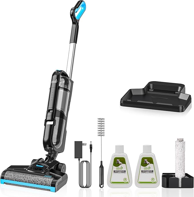 HAUSMEISTER Hydroflex Pro Max Cordless Floor Washer, 30KPA Wet Dry Vacuum Mop with Self-Cleaning Base, Vacuum and Mop Combo for Hard Floors & Pet Hair, 40Min Runtime