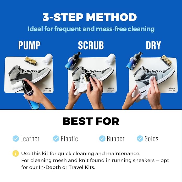 Shoozas Shoe Cleaner Kit – Mess-free, Powerful, and Delicate Shoe Cleaning Kits, Quick Dry, Non-Toxic, Safe on all Materials.