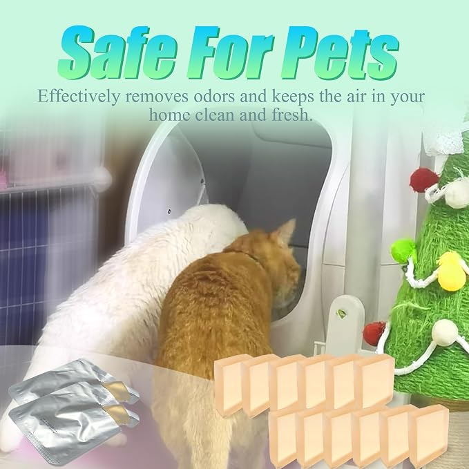 PurifyLogix 12 PCS Odor Remover for MeoWant Self-Cleaning Cat Litter Box | Cat Toilet Odor Control Deodorant Gel for MeoWant Automatic Litter Box, Litter Deodorizer