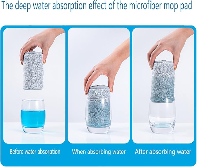 18 Inch Microfiber Floor mop Pads 6 Pack Microfiber Mop Replacement Heads for Wet Dry Mops Premium Floor Cleaning Pads Reusable Best Home Cleaning mops dust Hardwood Tile Kitchen