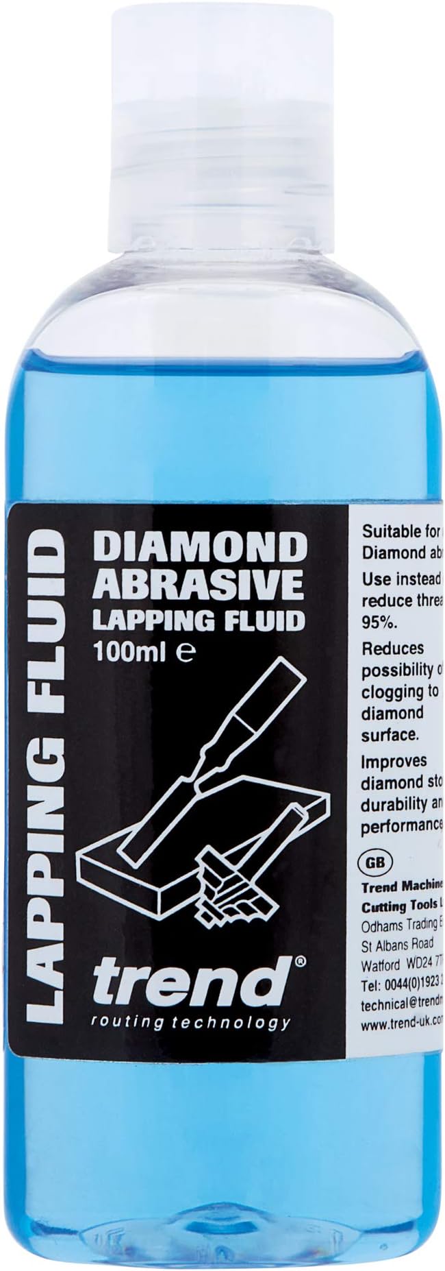 Trend Diamond Abrasive Lapping Fluid, 3.4 fl oz, Blue, Professional Grade Sharpening Fluid for Optimum Performance, DWS/LF/100