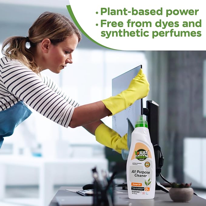 All Purpose Cleaner Spray, Plant-Based Multi-Surface Cleaner, Non-Toxic, Hypoallergenic, EcoCert Certified, Vegan, 33.8 fl oz (1000 ml) - 3 Pack