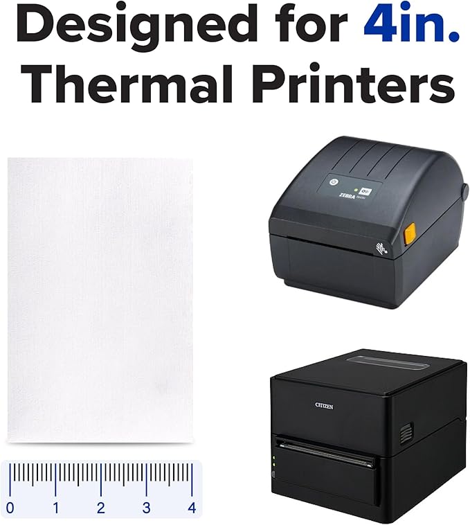 KICTeam - Cleaning Cards for Thermal Printers (25 Cards) - Presaturated with Quick Drying Solution to Clean 4in Receipt Paper Thermal Printers