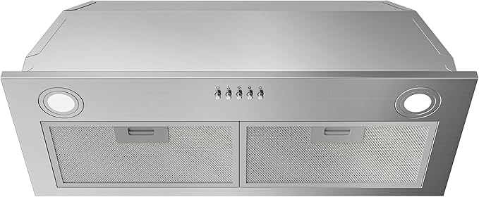 FIREGAS Range Hood Insert 30 Inch, 600 CFM Ducted/Ductless Convertible Built-in Kitchen Vent Hood, Stainless Steel Stove Hood with 3 Speed Exhaust Fan & Aluminum Filters