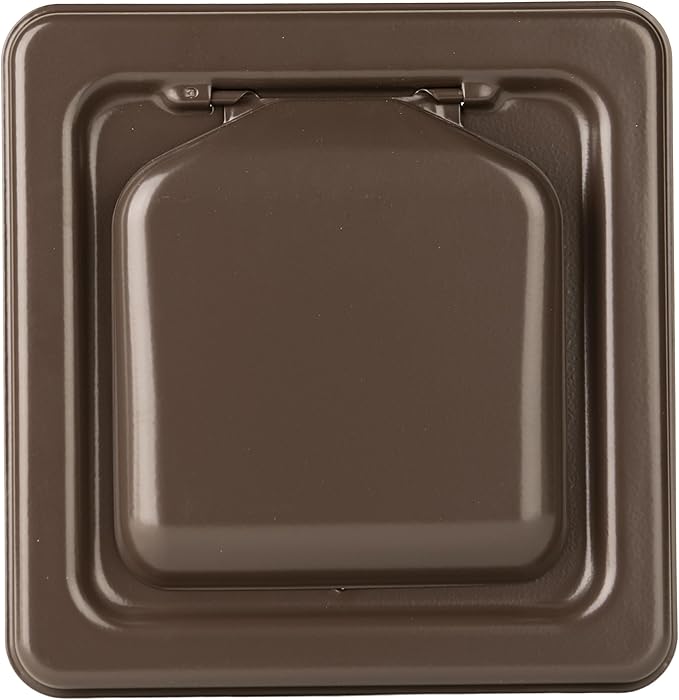 NO-PEST VENT MetalGuard, Dual Door Dryer Vent Cover Outdoor 4 Inch, Powder-Coated Heavy Duty Steel, Pest Proof, Rust Resistant, Safe & Efficient Vent Cap (Brown, 4" Steel With Collar)