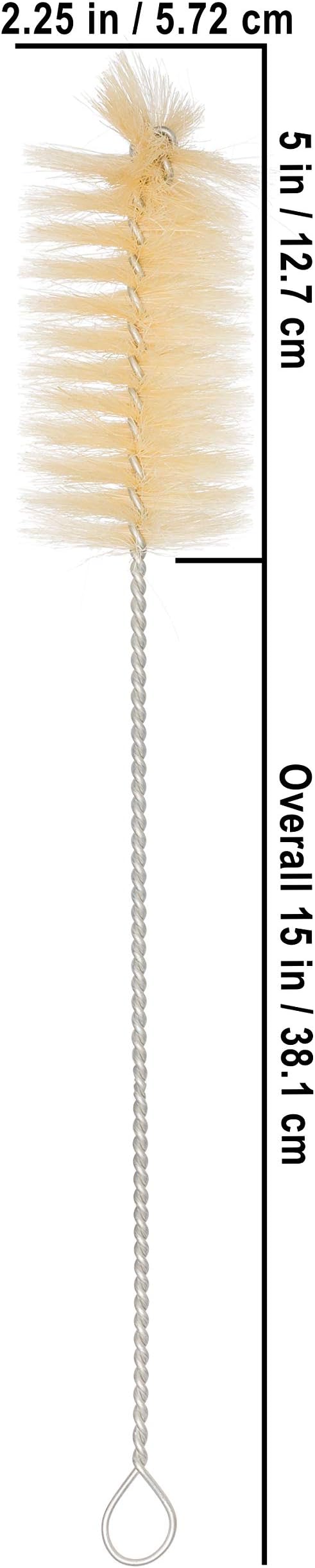 Redecker Pig Bristle Baby Bottle Brush with Flexible Wire Handle, Set of 2, 16-Inches, Made in Germany
