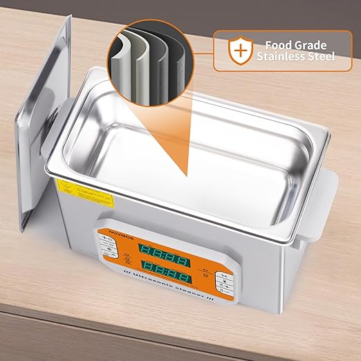 Ultrasonic Cleaner,4L 120W Touch Screen Control Ultrasonic Cleaning Machine with Timer&Heater,Sonic Cleaner for Jewelry,Eyeglasses,Coins,Chains Cleaning (Including Baskets)