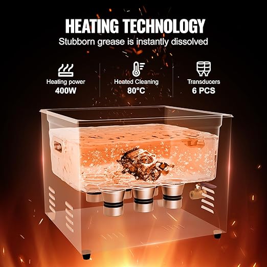 VEVOR Ultrasonic Cleaning, 15L Professional 360W Cleaning Machine with Timer & Heater, 40kHz Digital Ultrasonic Parts Cleaner with Basket for Watch Glasses Jewelry Retainer Industrial Parts Tools