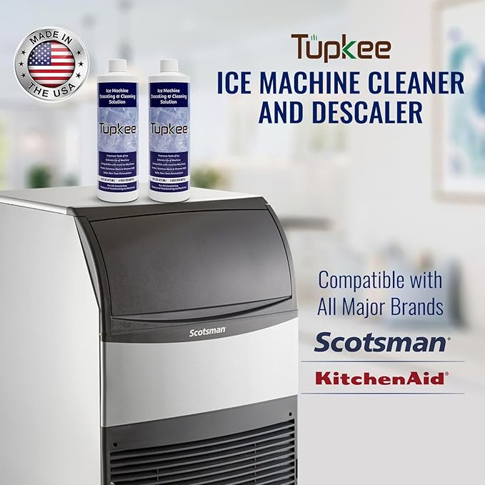 Tupkee Ice Machine Cleaner Nickel Safe - 16oz, Compatible for Affresh, Whirlpool 4396808, Manitowoc, Kitchenaid, Scotsman Ice Maker Cleaner Descaler - Pack of 4