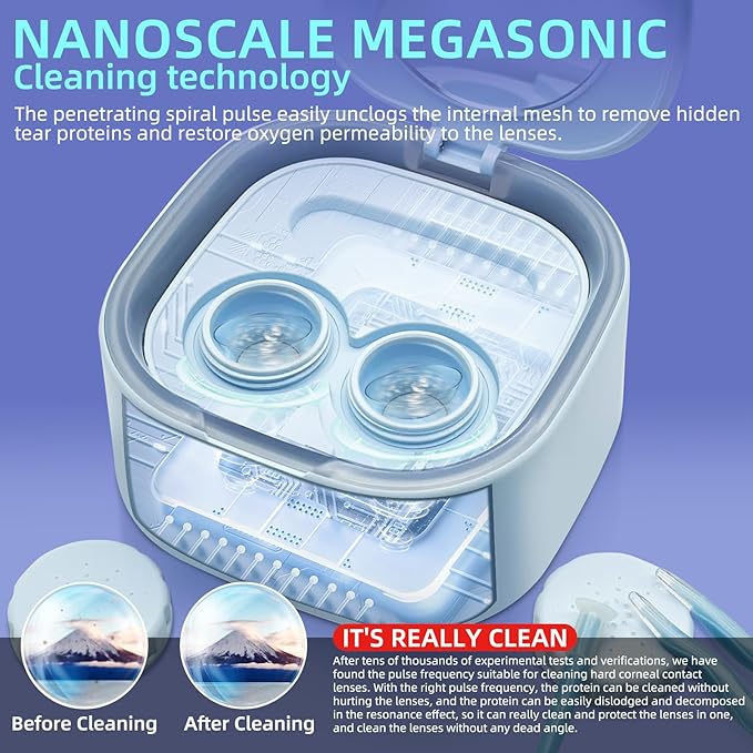 Contact Lens Mega Sonic Cleaner Silent Color Pupil Cleaning Machine