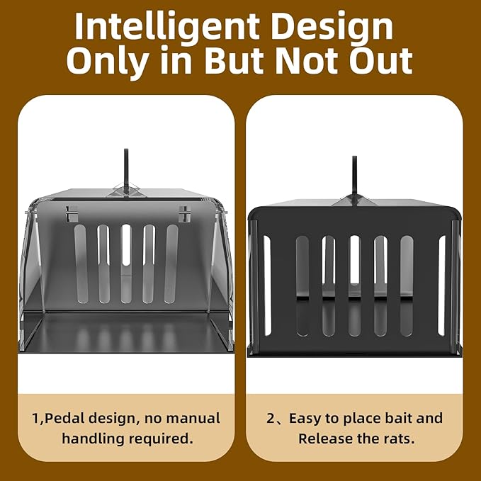 2026 Upgraded Humane Rat Trap, Live Animal Trap Outdoor & Indoor Use, Reusable Automatic Continuous Mouse Traps Cage Small Rodent Trap for Mice, Rats, Chipmunks, Voles, Easy Catch & Release