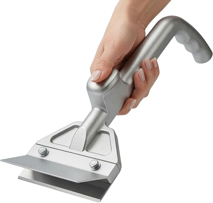 Restaurantware Met Lux 16 x 6 x 4 Inch Griddle Scraper 1 Commercial Flat Top Griddle Scraper - With Splash Gaurd Knob Aluminum Heavy-Duty Griddle Scrapper For Restaurant Or Home Use