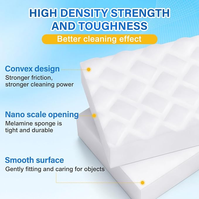 Magic Sponges Cleaning Eraser, 30 Pack 2X Density Stronger Melamine Sponge Foam Pads, Multi-Functional Household Cleaner Dish Sponge, Cleaning Supplies for Kitchen, Bathroom, Floor, Sink,Wall Cleaner