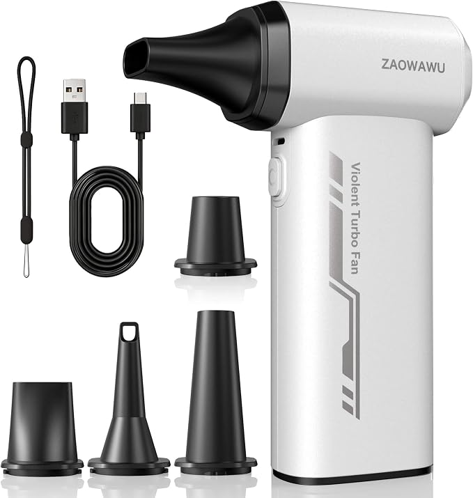 150000 RPM Electric Air Duster, Powerful Cordless Blower for Electronics | Fits PC & Electronics: Perfect for deep cleaning keyboards, computers, camera lenses, and delicate gaming setups.