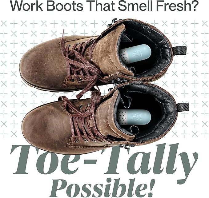 LOFT + IVY Shoe Deodorizer Balls – Ocean Fresh Scented Odor Eaters for Shoes, Gym Bags, Cars & Lockers – Compact Reusable Shoe Smell Remover Freshener Inserts – Long Lasting 4-Pack Sneaker Pills