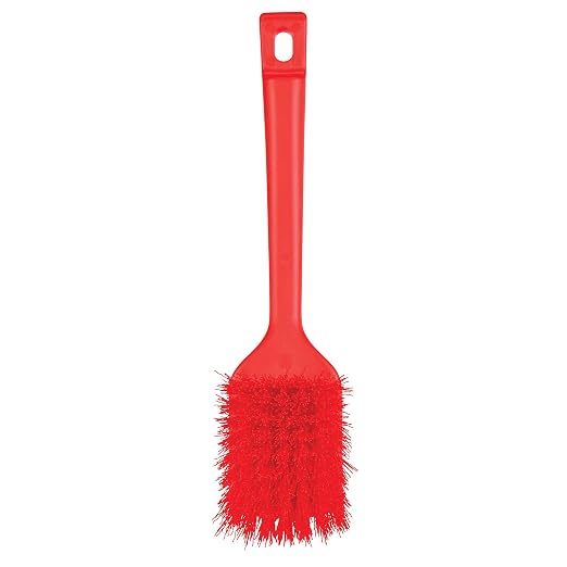 Remco ColorCore 12" Short Handle Scrubbing Brush, Stiff, Red,410714 (Pack of 2)