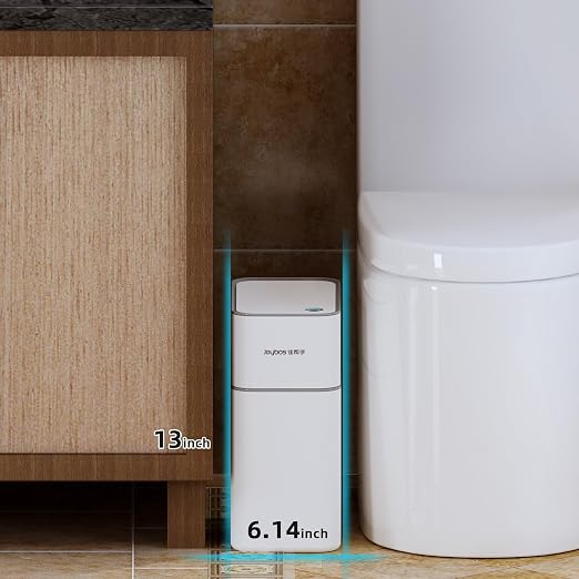 funest 3.5 Gallon Motion Sensor Bathroom Trash Can + 3 Gallon Press-Top Lid Slim Trash Can