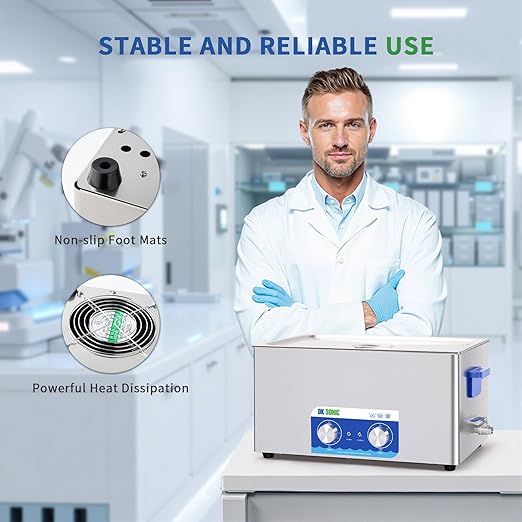 DK SONIC Ultrasonic Cleaner,22L 480W Sonic Cleaner with Heater&Mechanical Timer,Ultrasonic Carburetor Cleaner for Cleaning Gun,Engine,Carburetors,Chains(Include Basket)