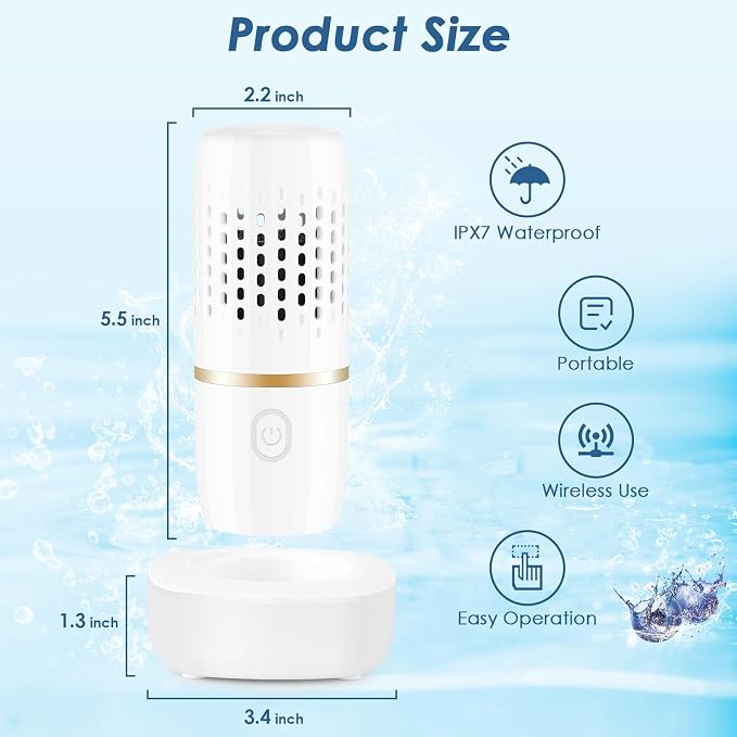 Cudinham Fruit and Vegetable Purifier Cleaner Washing Machine Capsule Shape Produce Cleaner Disinfection OH-ion Purification Technology for Cleaning Veggie Grains Rice Meat Seafood, White