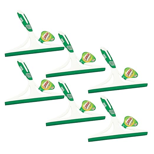 Libman Commercial 1070 Shower Squeegee, Polypropylene and Sanoprene, 8" Wide, Green and White (Pack of 6)