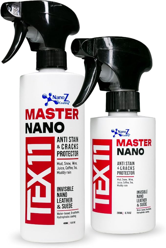 Eco-Friendly Nano Leather & Suede Protector Spray – Water-Based Hydrophobic Waterproof & Stain Repellent for Boots, Shoes, Jackets, Bags, Furniture & Car Seats – Invisible Protection (13.52 fl.oz)