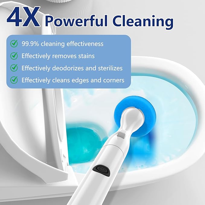 36PCS Disposable Electric Toilet Brush Heads, Toilet Cleaner Refill Pads, 3 Layer Sponge Brush with Cleaner, Wand Refills for SAKAKI Electric Toilet Cleaning Brush（Machine Not Included）